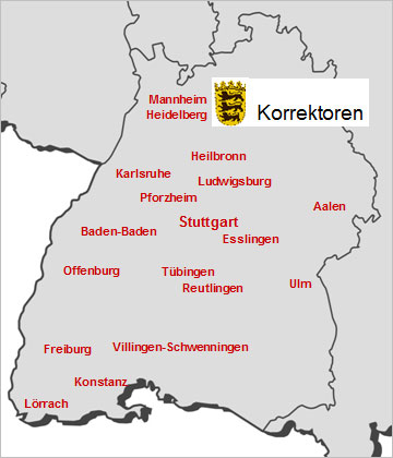 Korrektorat in Baden-Wuerttemberg
